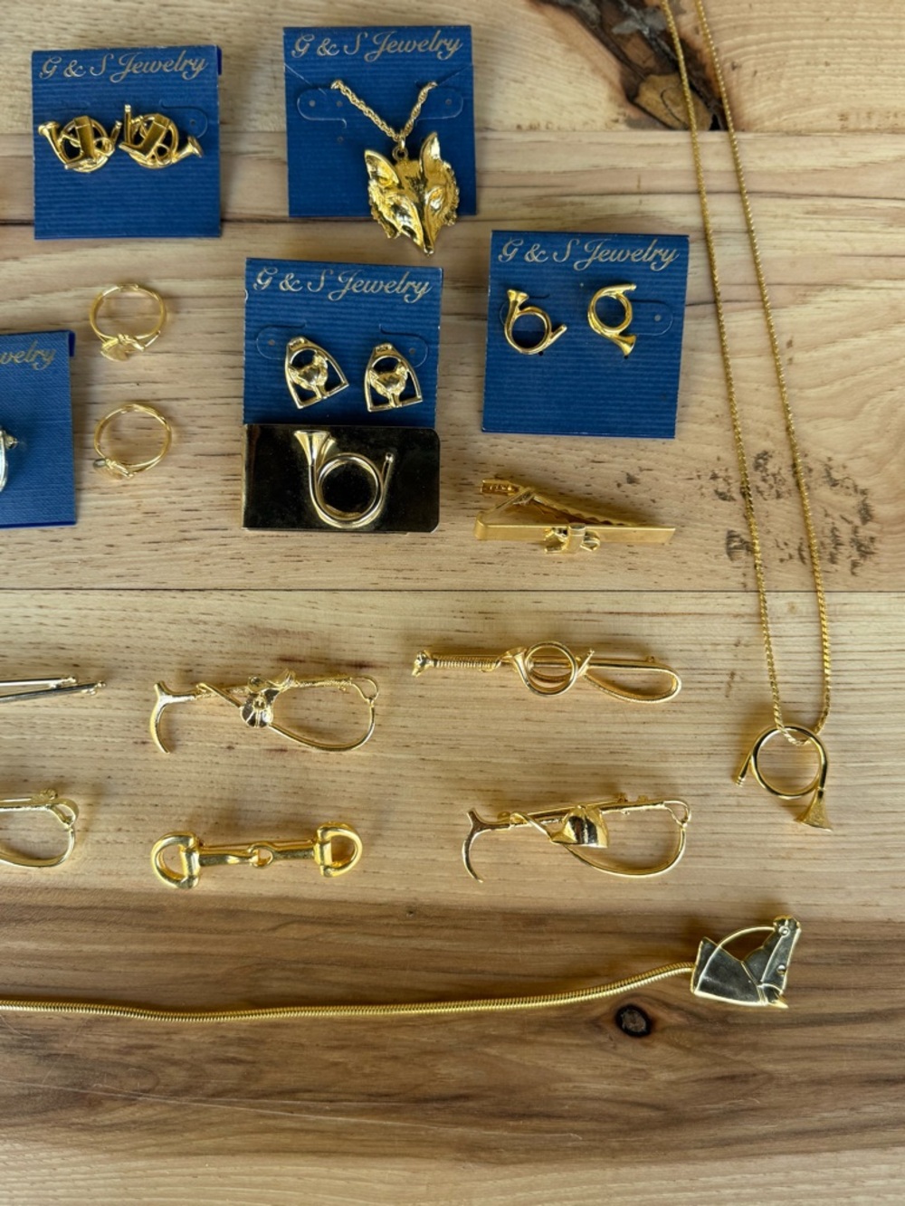 Gold Tone Vintage Equestrian Foxhunt Jewelry Lot 23 Pieces - Picture 2 of 7